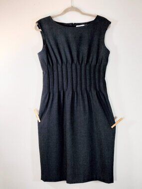 Calvin Klein Pleated Waist Sleeveless Sheath Dress